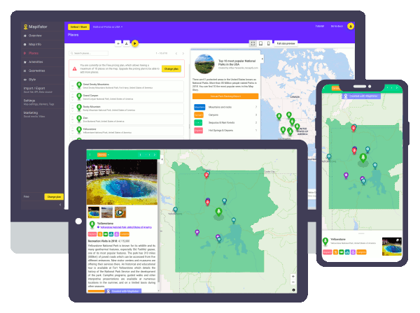 Mapifator Map Builder on different screens