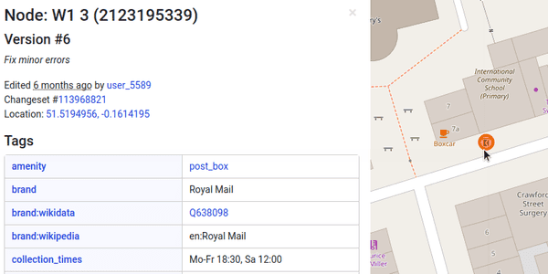 OpenStreetMap nodes example