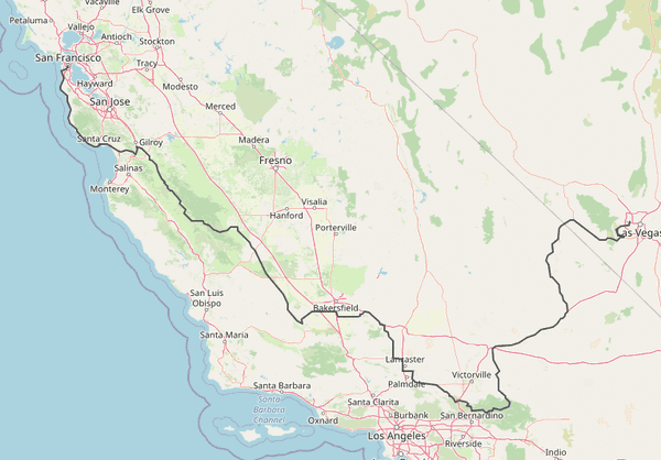 Route where the traffic property is set to approximated